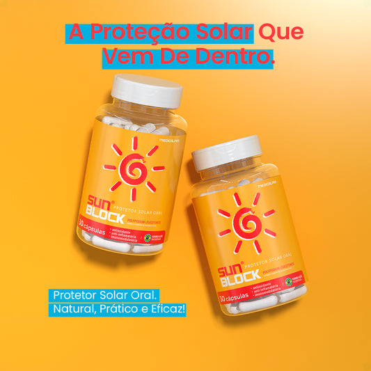 Protetor Solar Oral Sunblock - 100% Vegano - 100% Natural Medical Pro 30 caps