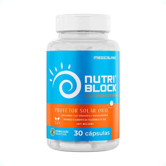 Protetor Solar Oral Nutriblock Anti-melasma - Protetor Solar Oral - 100% Natural Medical Pro 30 caps