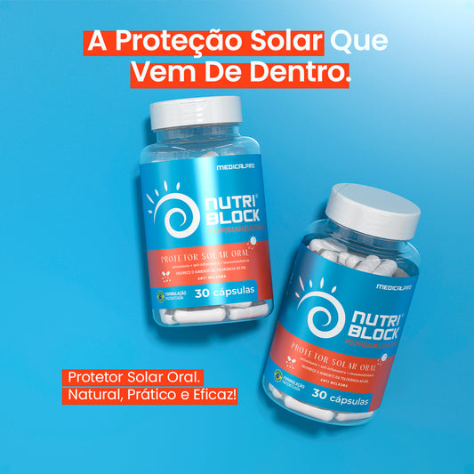 Protetor Solar Oral Nutriblock Anti-melasma - Protetor Solar Oral - 100% Natural Medical Pro 30 caps