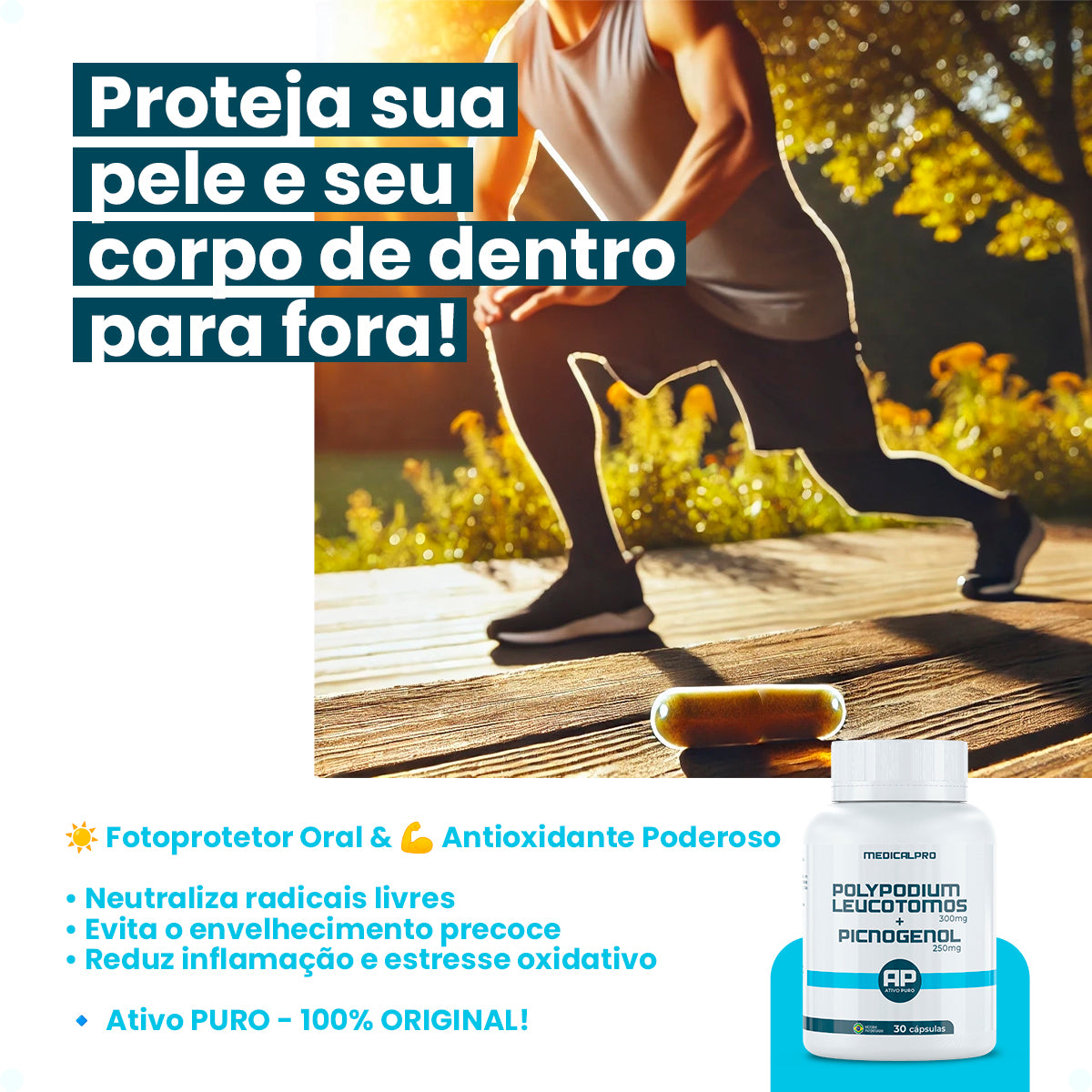 Polypodium Leucotomos 300mg + Picnogenol 250mg Anti Melasma Medical Pro 30 caps